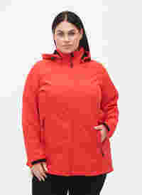	 Softshell jacket with detachable hood, Poppy Red, Model
