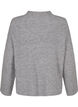 Knitted blouse with wool and contrast stripes, Medium Grey Melange, Packshot image number 1