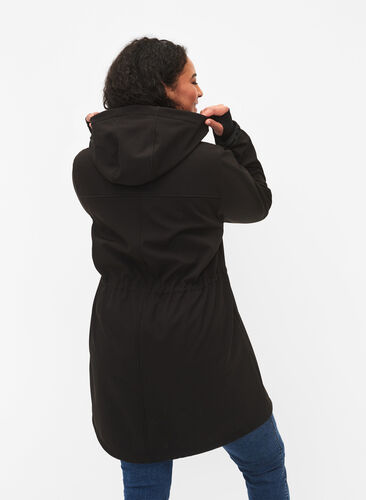Softshell jacket with detachable hood, Black, Model image number 1