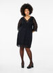 Lace dress with 3/4 sleeves, Black, Model image number 2