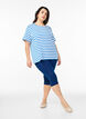 Striped T-shirt in organic cotton, Blue, Model image number 1