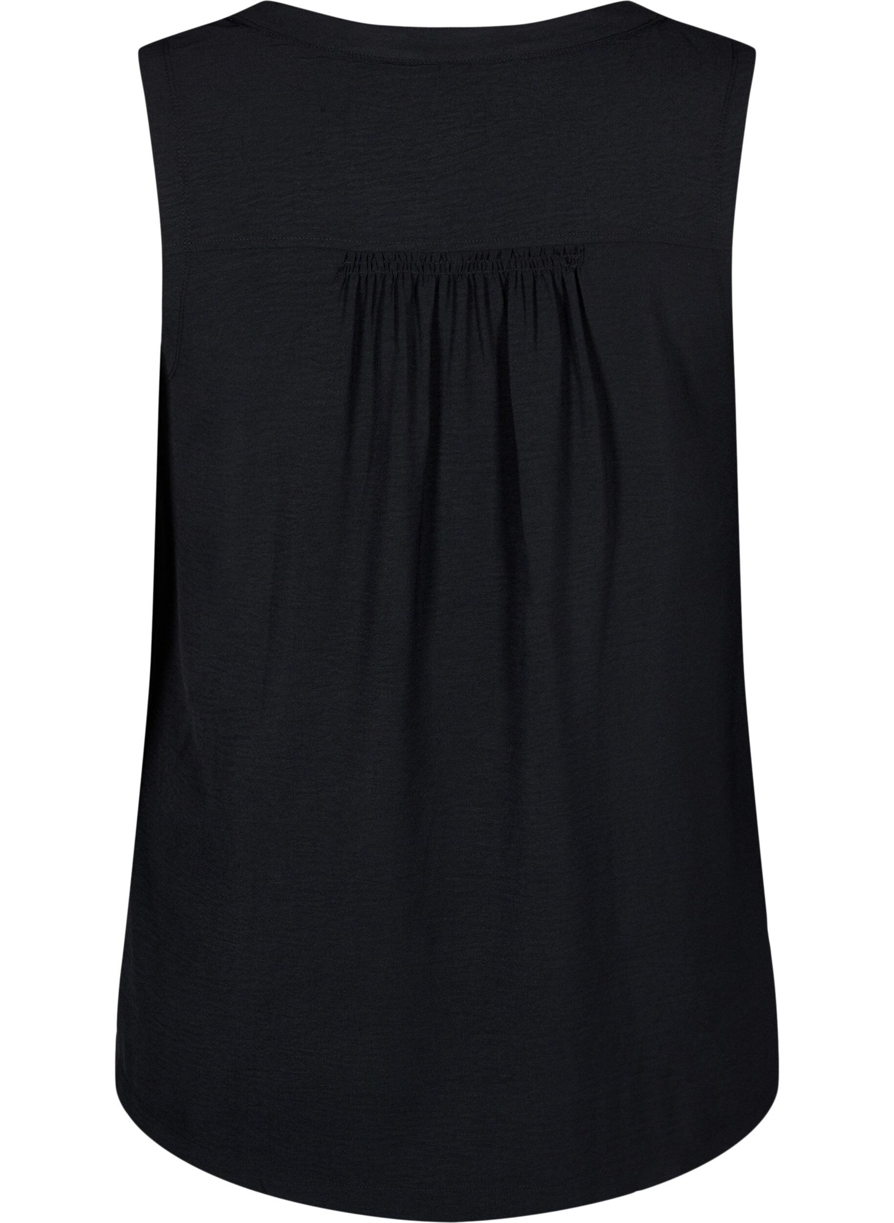ZizzifashionSleeveless top with wrinkle details, Black, Packshot image number 1
