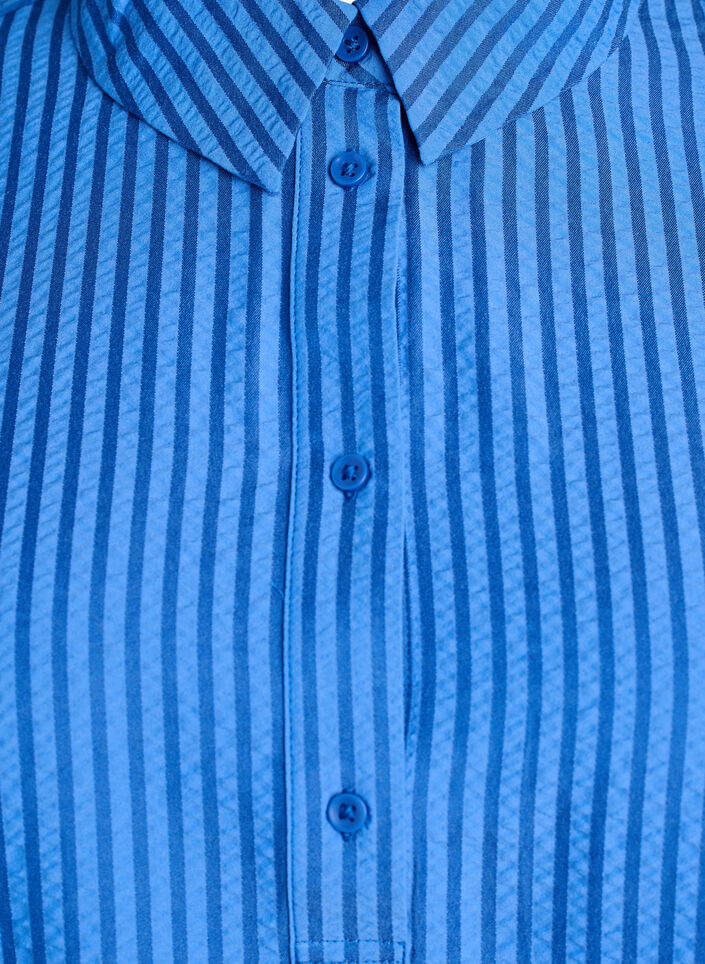 Striped shirt with button detail on the back, Blue, Packshot image number 2