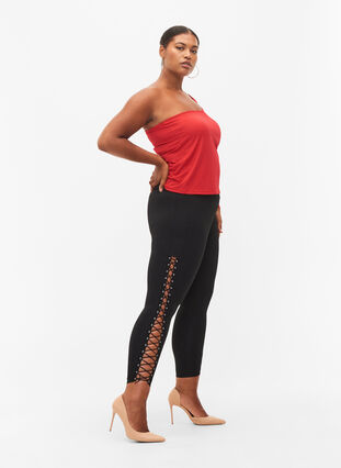 Lace leggings, Black, Model image number 0