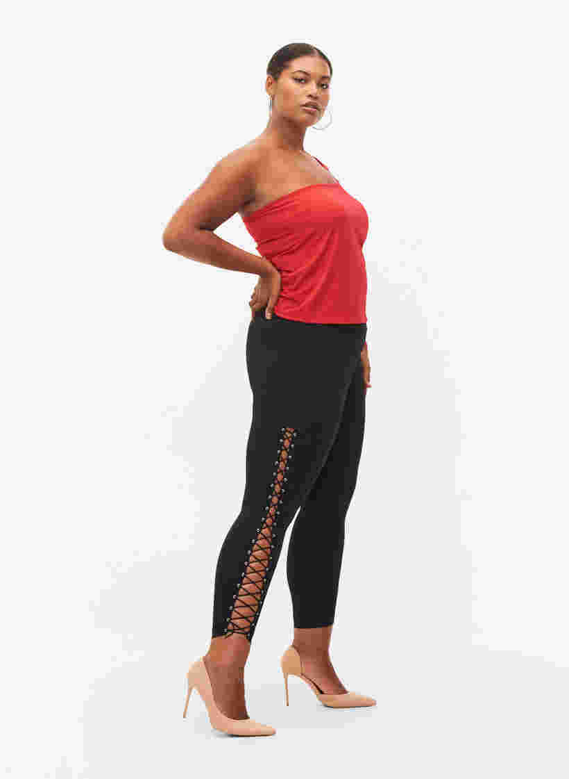 Lace leggings, Black, Model image number 0