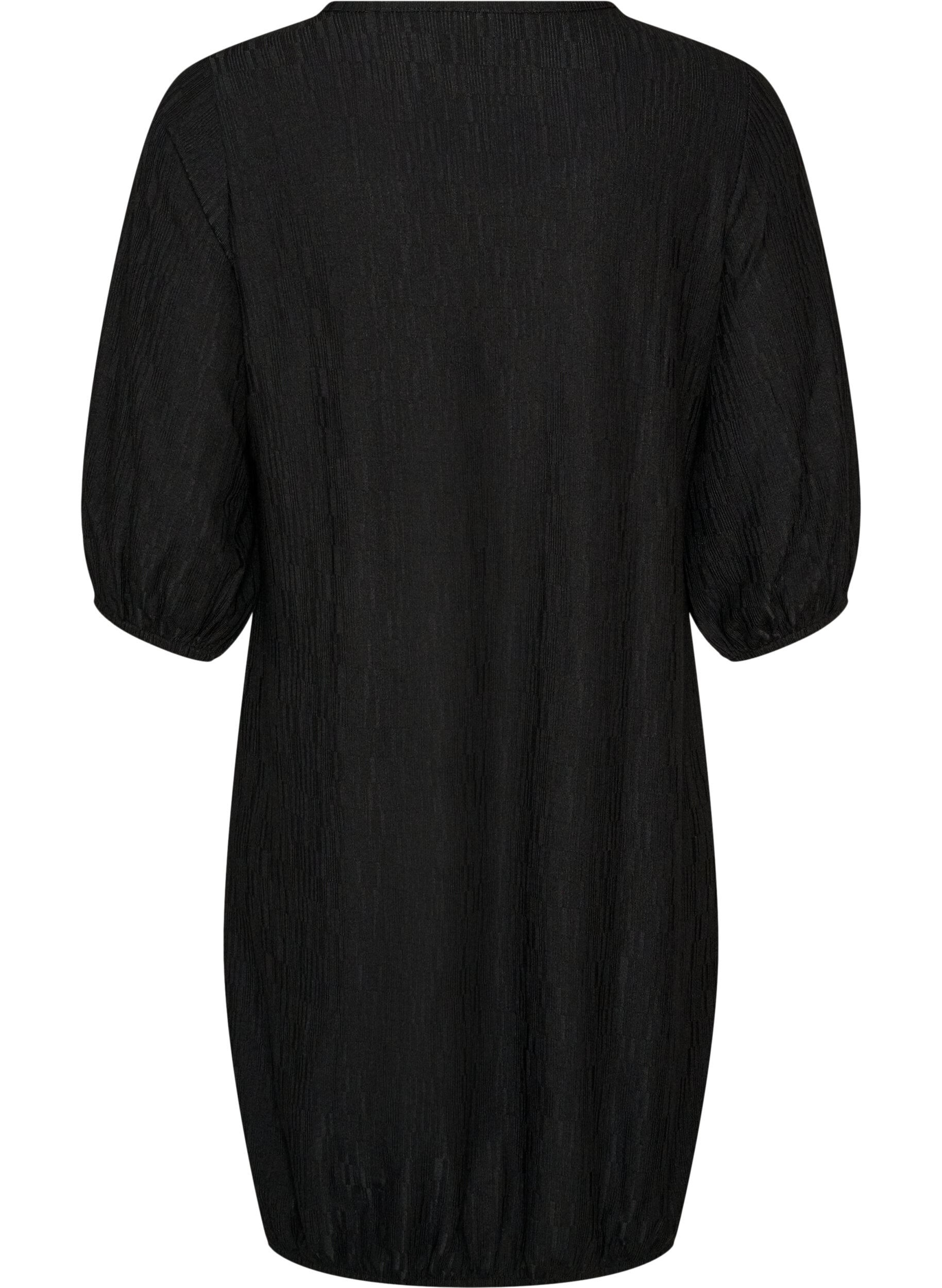 ZizzifashionDress with a balloon shape and structure, Black, Packshot image number 1