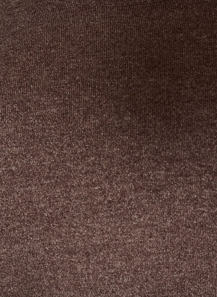Knitted blouse with a round neck, Brown, Packshot image number 2
