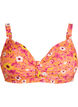 Bikini top with underwire and pattern, Orange, Packshot image number 0
