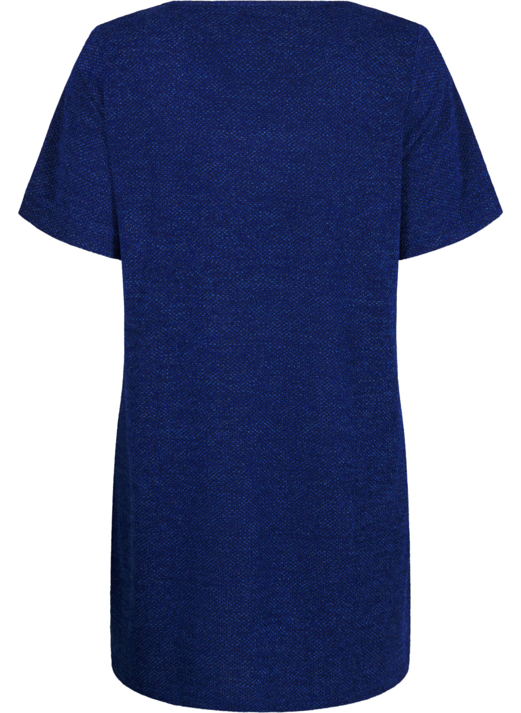 Zizzifashion T-shirt dress with short sleeves, Sodalite Blue, Packshot image number 1