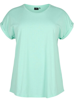 Short sleeve cotton blend T-shirt, Cabbage, Packshot image number 0