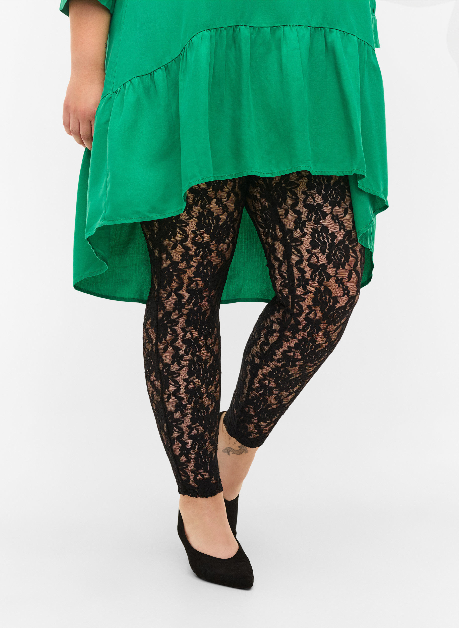 Zizzifashion Lace leggings, Black, Model image number 2
