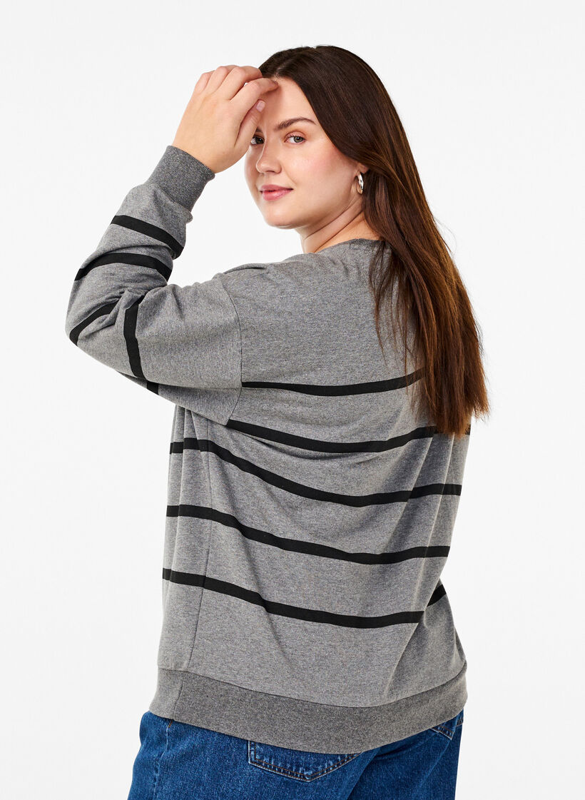 Sweatshirt with stripes, MGM w. Black Stripe, Model image number 1
