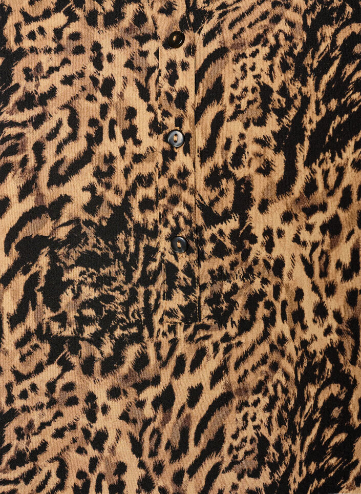 Blouse with short sleeves and v-neck, Brown, Packshot image number 2