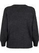 Knitted blouse with stitching, Dark Grey White Mel., Packshot image number 1