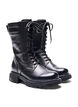 Wide fit leather boot with zip and laces, Black, Packshot image number 1