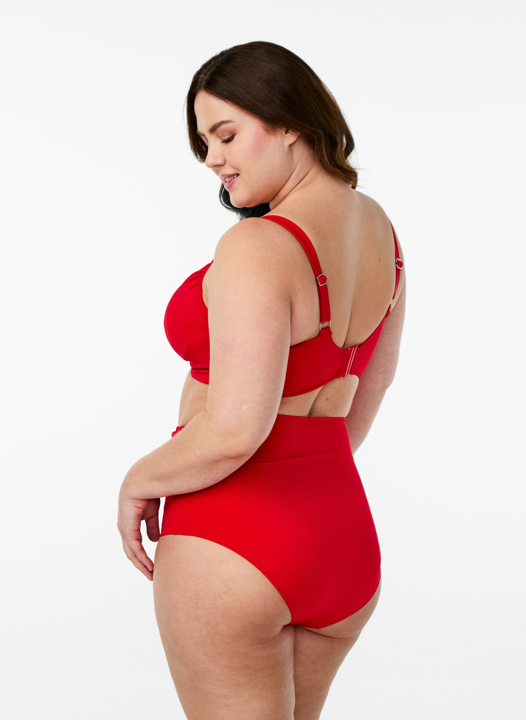 ZizzifashionBikini bottoms with high waist, Red, Model image number 1