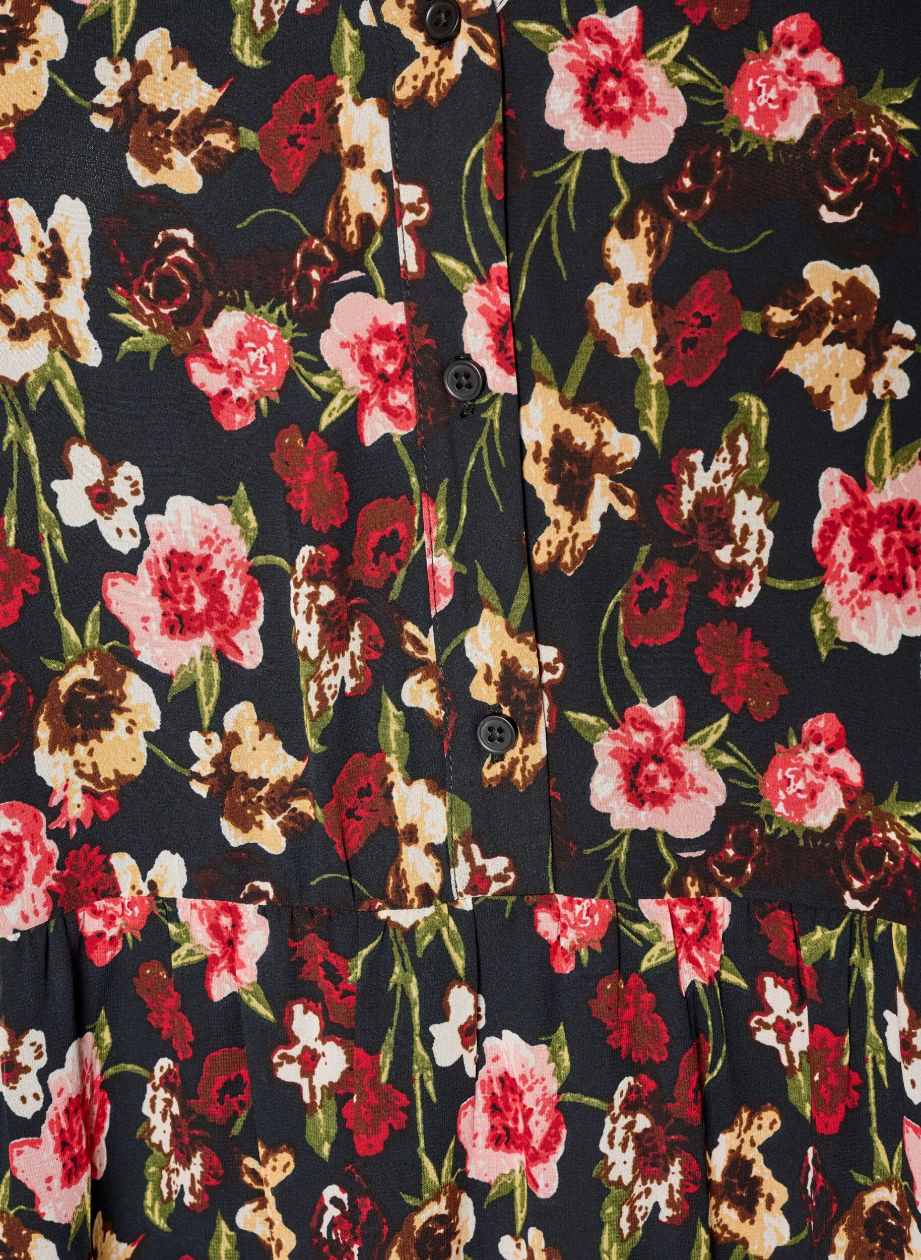 ZizzifashionDress with all-over print and a ruffle layer, Black, Packshot image number 2
