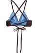 Reversible bikini top with V-neck and cross-back straps, Brown, Packshot image number 1