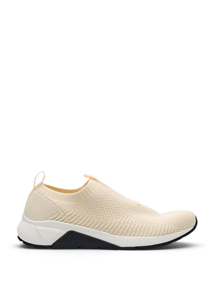 Sneakers in stretchy knit material, Beige, Packshot image number 0