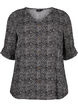 Viscose blouse with buttons, Black Graphic AOP, Packshot image number 0