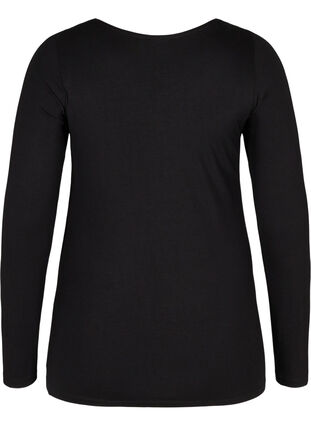 Viscose night shirt with V-neck and lace, Black, Packshot image number 1