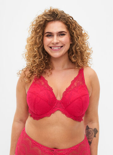 Padded lace bra with underwire, Love Potion, Model image number 0