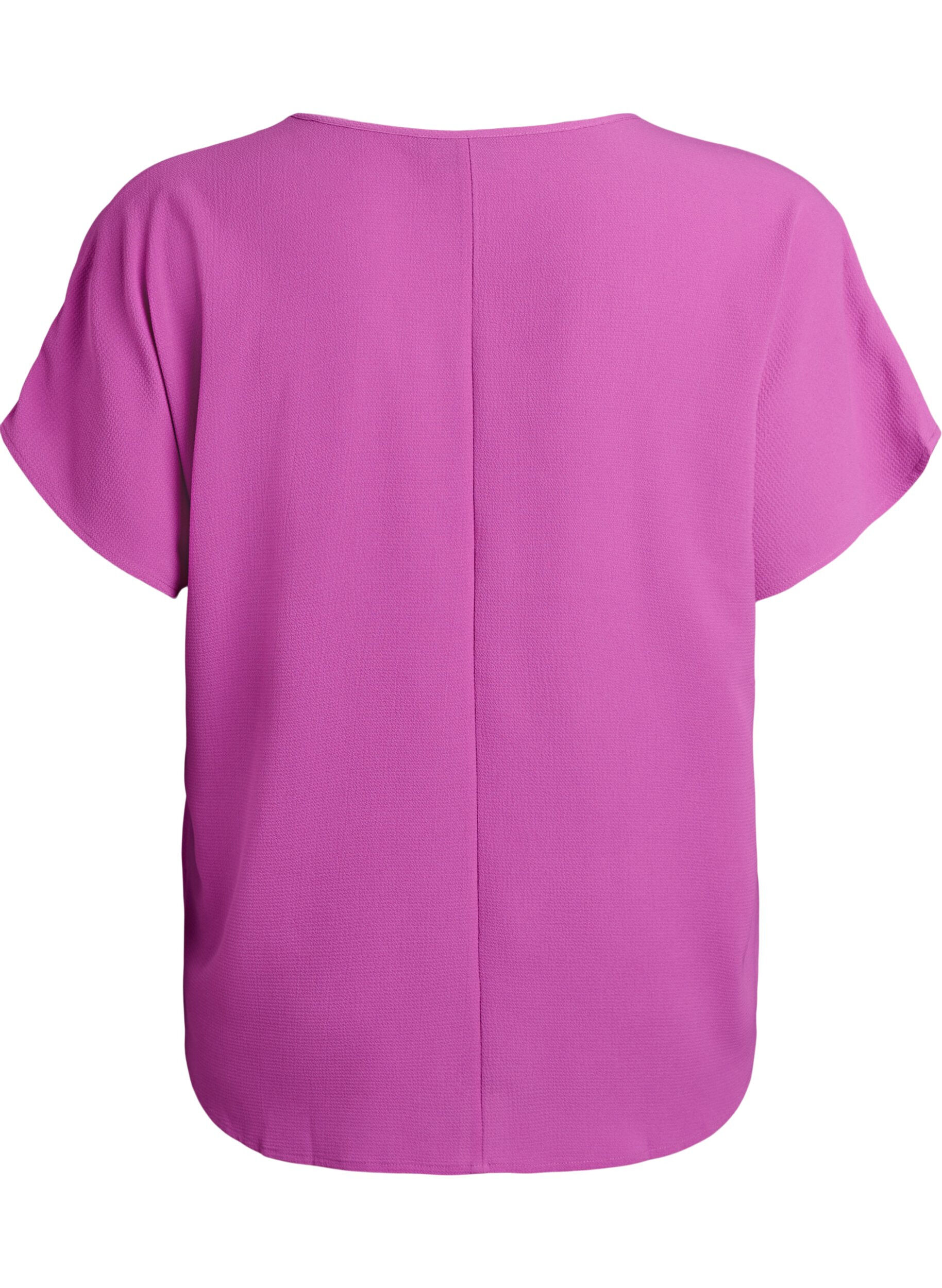 ZizzifashionBlouse with short sleeves and a round neckline, Purple, Packshot image number 1