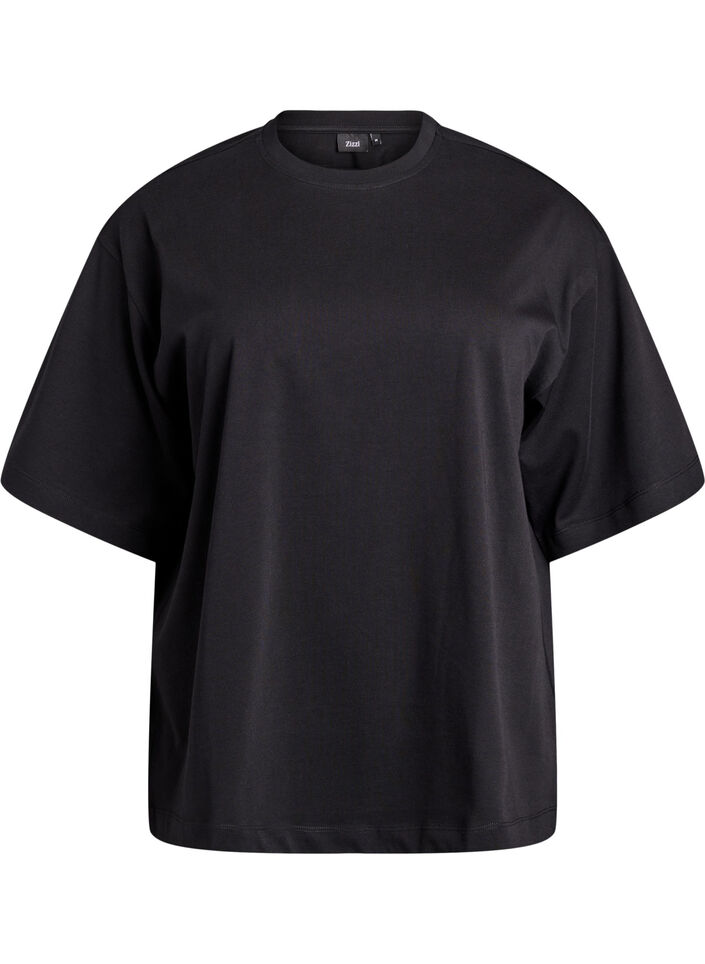 Oversized T-shirt with half sleeves, Black, Packshot image number 0