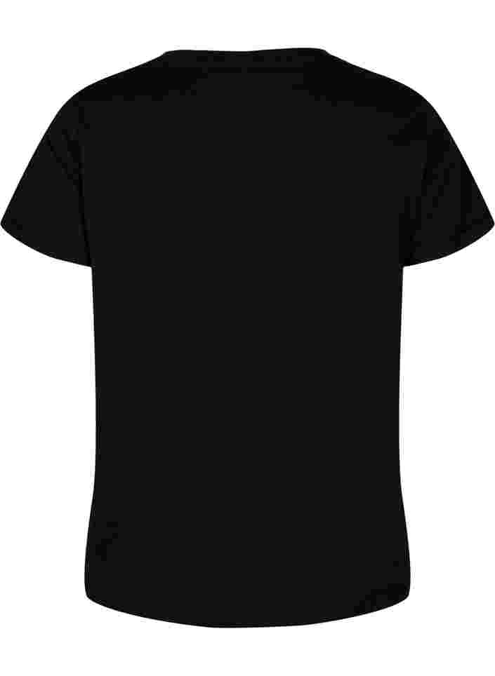 Sports t-shirt with print, Black w. Copper Foil, Packshot image number 1