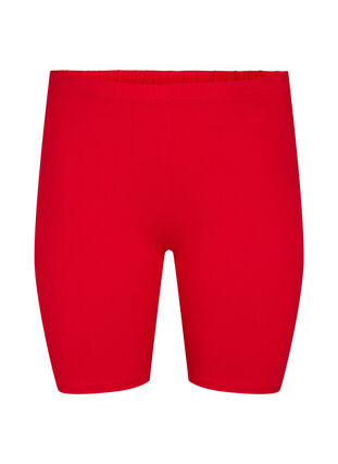 Plain-coloured basic bike shorts, Tango Red, Packshot image number 0