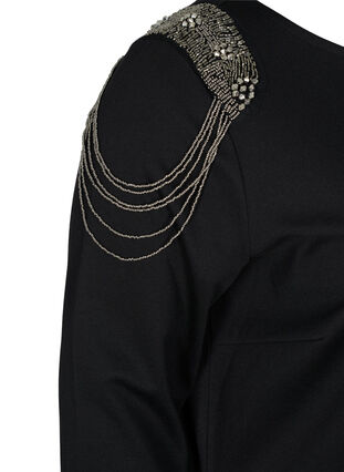 3/4 sleeve beaded dress, Black, Packshot image number 3