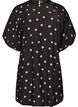 Short viscose dress with balloon sleeves, Black, Packshot image number 0