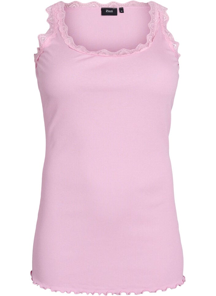 Top with lace trim, Pink, Packshot image number 0