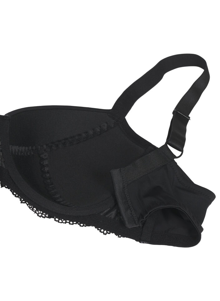 Bra with lace and padding, Black, Packshot image number 3