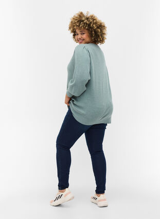 Jeggings made from a cotton mix, Dark blue denim, Model image number 1