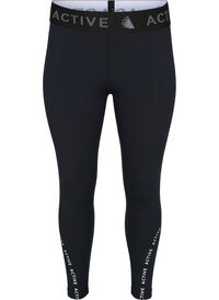 Cropped sport tights with text print