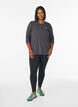 Workout top with 3/4 sleeves, Dark Grey, Model image number 1