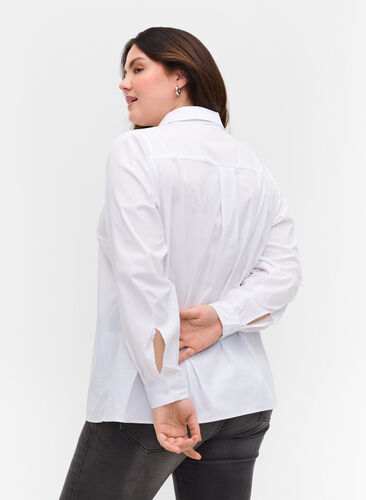 Classic shirt with collar and buttons, Bright White, Model image number 1