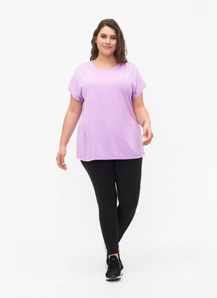 Short sleeved workout t-shirt, African Violet, Model image number 2