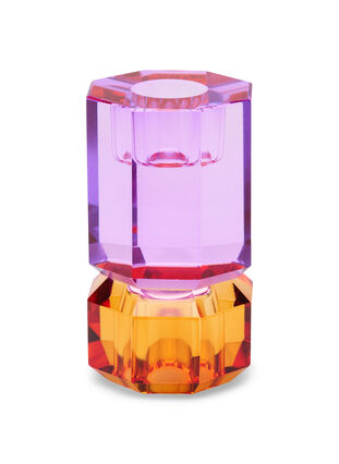 Crystal candle holder, Amber/Violet, Packshot image number 0