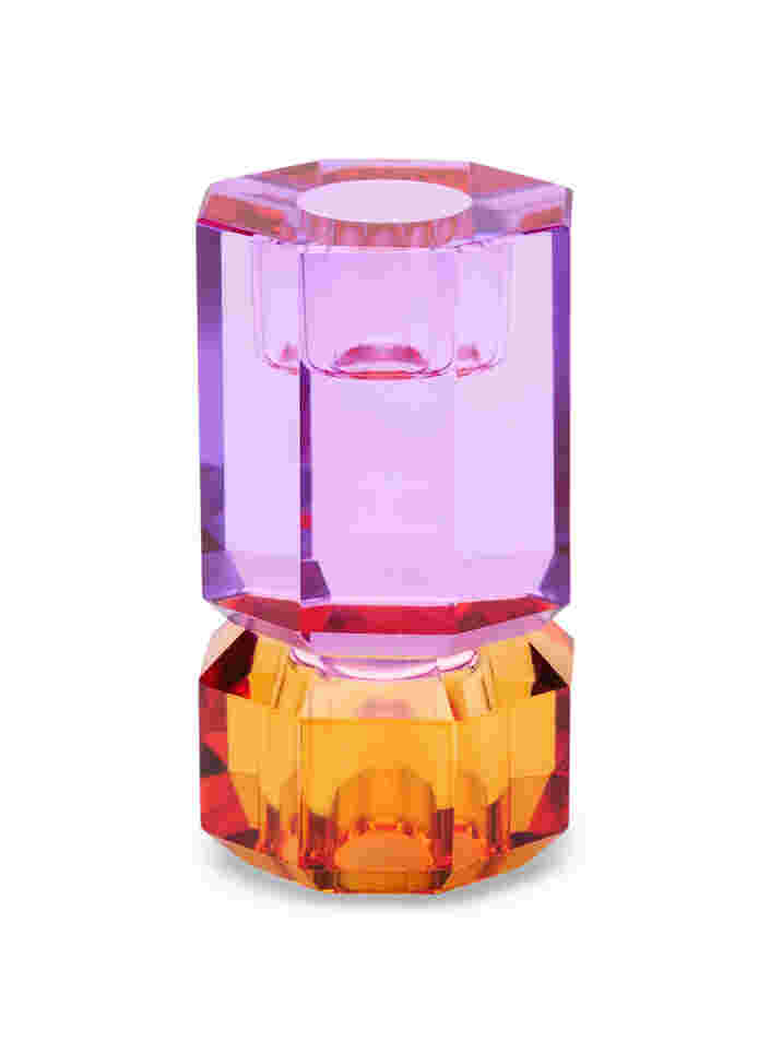 Crystal candle holder, Amber/Violet, Packshot