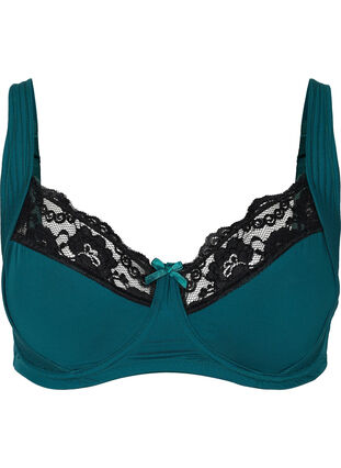 Underwired bra with lace, Reflecting Pond, Packshot image number 0