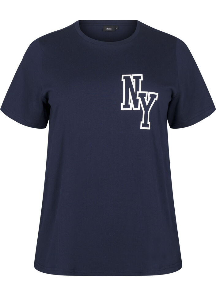 Organic cotton t-shirt with print, Night Sky Printet, Packshot image number 0