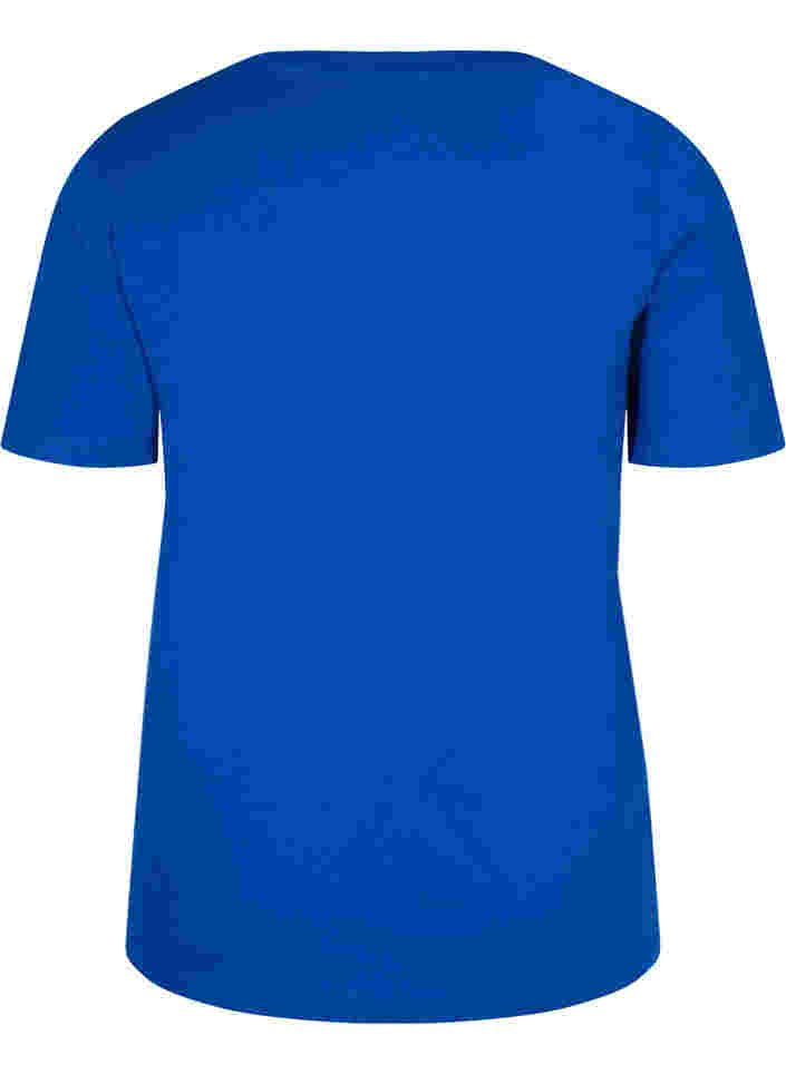 Organic cotton T-shirt with V-neckline, Princess Blue, Packshot image number 1