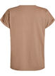 Short sleeved cotton blend t-shirt, Brown, Packshot image number 1