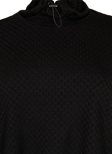 	 Sweatshirt with high neck and adjustable elastic cord, Black, Packshot image number 2