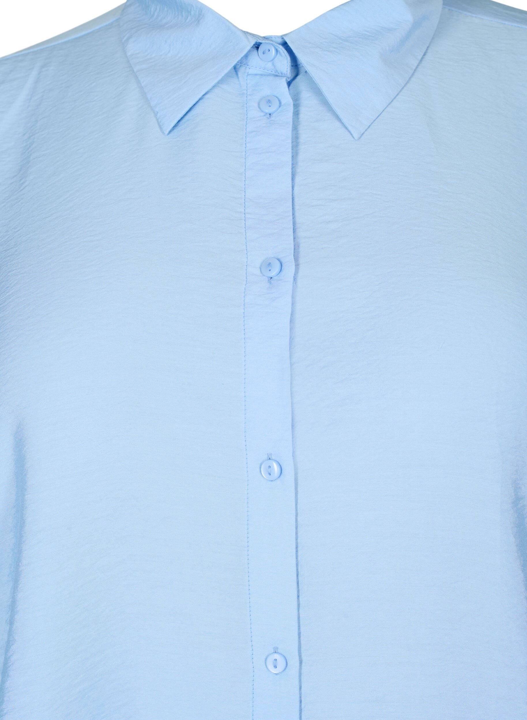 Zizzifashion Viscose shirt with ruffle detail, Serenity, Packshot image number 2