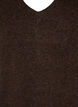 Long-sleeved knitted dress with V-neck, Brown, Packshot image number 2