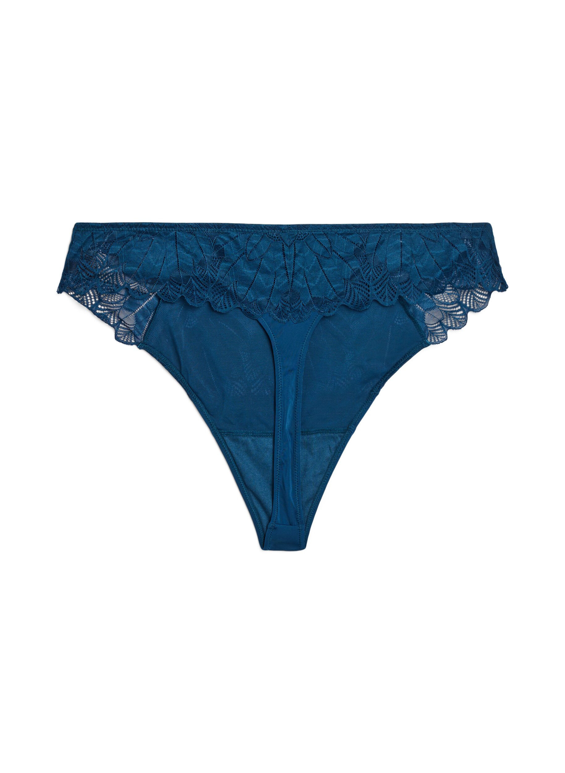 Zizzifashion Lace thong, Blue, Packshot image number 1