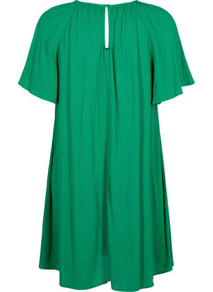 Viscose dress with short sleeves, Jolly Green, Packshot image number 1